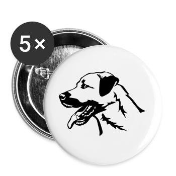 Kangal Kopf - Buttons groß 56 mm (5er Pack) - Weiß - Vorne