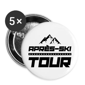 apres ski tour - Buttons groß 56 mm (5er Pack) - Weiß - Vorne