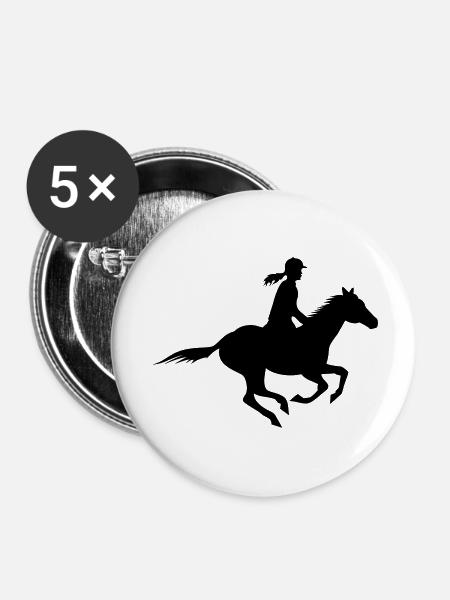 reitsport - Buttons groß 56 mm (5er Pack) - Weiß