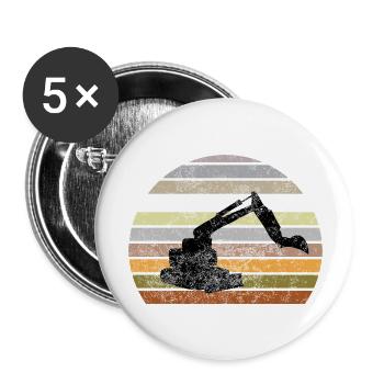 Chemise d’excavatrice - Lot de 5 grands badges (56 mm) - blanc - Devant