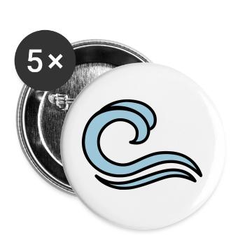 Wellen - Buttons groß 56 mm (5er Pack) - Weiß - Vorne