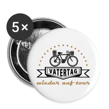 Vatertag Herrentag Himmelfahrt Tour - Buttons groß 56 mm (5er Pack) - Weiß - Vorne