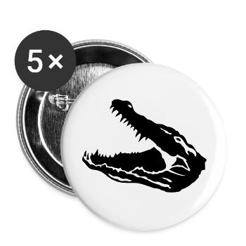 crocodile open mouth - Buttons large 2.2''/56 mm (5-pack) - white - Front