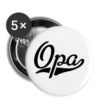 Opa - Buttons groß 56 mm (5er Pack) - Weiß - Vorne