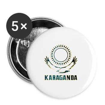 Karaganda Kazakhstan gift - Buttons large 2.2''/56 mm (5-pack) - white - Front