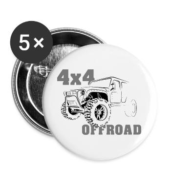 Tout-terrain Camion 4x4 Tout-terrain Grosses voitures tout-terrain - Lot de 5 grands badges (56 mm) - blanc - Devant