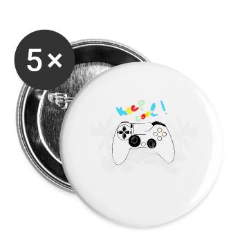 Gaming - Buttons large 2.2''/56 mm (5-pack) - white - Front
