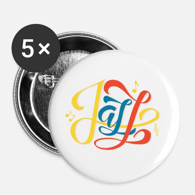 Jazz - Buttons large 2.2''/56 mm (5-pack) - white