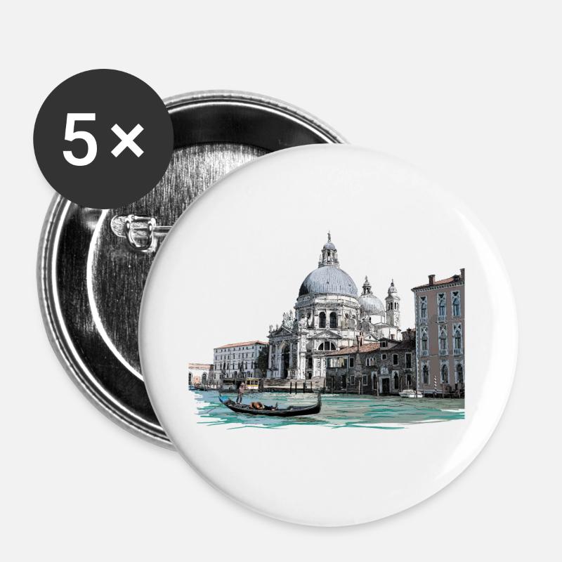 Venice - Buttons large 2.2''/56 mm (5-pack) - white