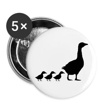 Conception de la famille des oies - Lot de 5 grands badges (56 mm) - blanc - Devant