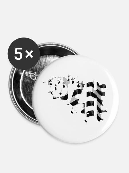 BZH - Buttons groß 56 mm (5er Pack) - Weiß