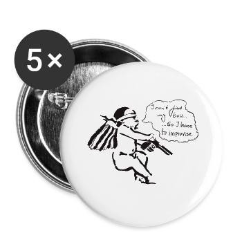 Blind Amor! - Buttons groß 56 mm (5er Pack) - Weiß - Vorne