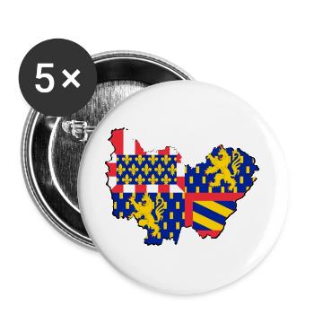 Bourgogne Franche Comté - Buttons groß 56 mm (5er Pack) - Weiß - Vorne