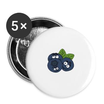Heidelbeere - Buttons groß 56 mm (5er Pack) - Weiß - Vorne
