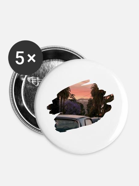 Hollywood Sign - Buttons large 2.2''/56 mm (5-pack) - white