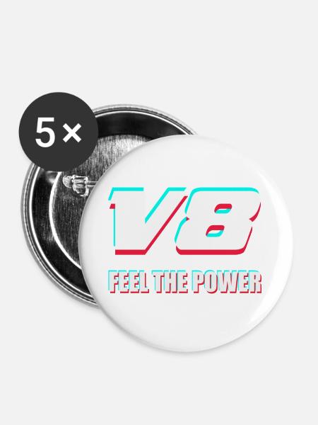 V8 - Buttons groß 56 mm (5er Pack) - Weiß