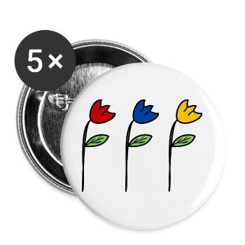 FLEUR. FLOWER. NATURE. ECOLOGIE. BONHEUR. ZEN. ANN - Lot de 5 grands badges (56 mm) - blanc - Devant