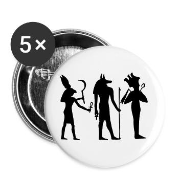 Ägyptische Hieroglyphenschrift in den Pyramiden von - Buttons groß 56 mm (5er Pack) - Weiß - Vorne