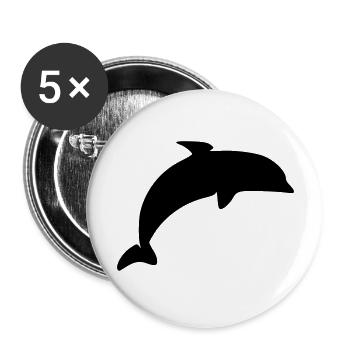 Dolphin - Buttons groß 56 mm (5er Pack) - Weiß - Vorne