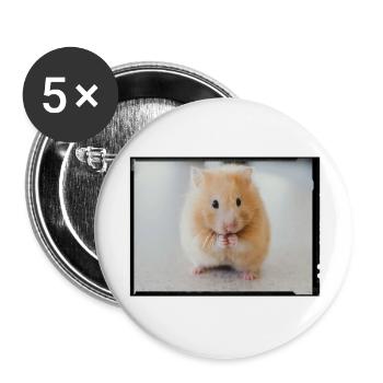 Hamster - Buttons groß 56 mm (5er Pack) - Weiß - Vorne