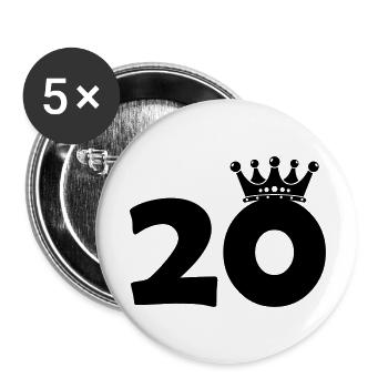 20 krone - Buttons groß 56 mm (5er Pack) - Weiß - Vorne