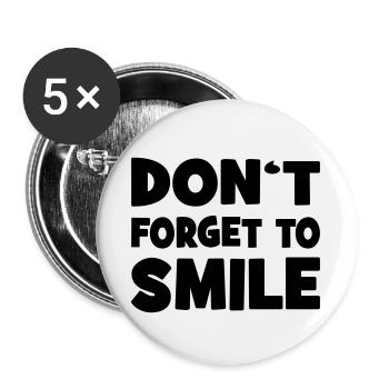 smile - Buttons large 2.2''/56 mm (5-pack) - white - Front
