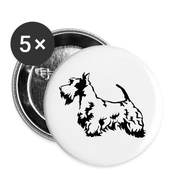 Scottish Terrier - Buttons groß 56 mm (5er Pack) - Weiß - Vorne