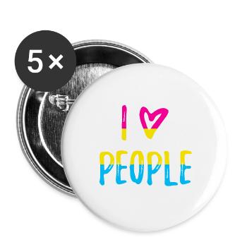 I love people saying Pansexual Pride CSD - Buttons large 2.2''/56 mm (5-pack) - white - Front