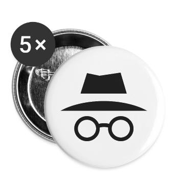 Mode navigation privée. - Lot de 5 grands badges (56 mm) - blanc - Devant
