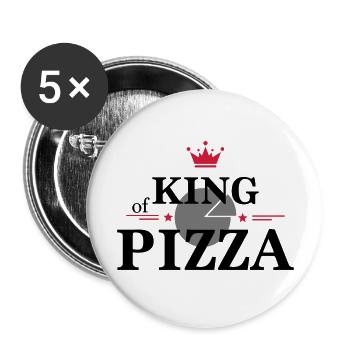 Roi de la pizza - Lot de 5 grands badges (56 mm) - blanc - Devant