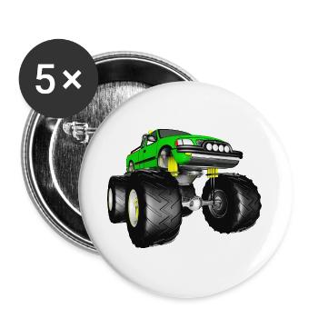 Monster truck, off-road vehicle, pickup, van - Buttons large 2.2''/56 mm (5-pack) - white - Front