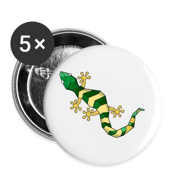 Geometric lizard - Buttons large 2.2''/56 mm (5-pack) - white - Front