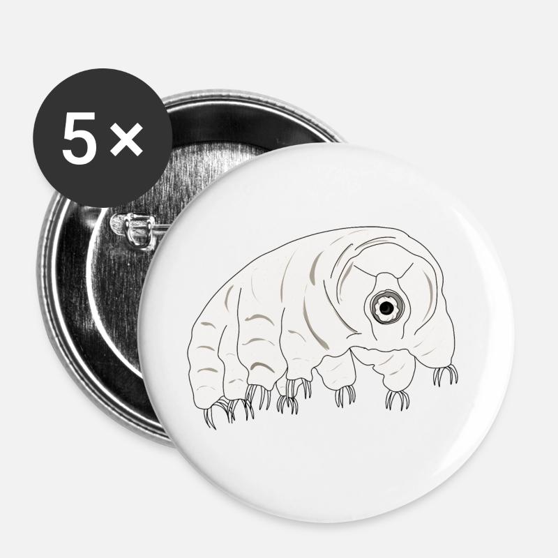 Tardigrade water bear - Buttons large 2.2''/56 mm (5-pack) - white