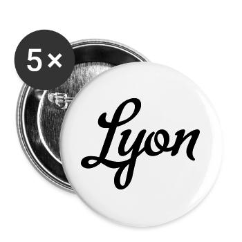 Lyon - Lot de 5 grands badges (56 mm) - blanc - Devant