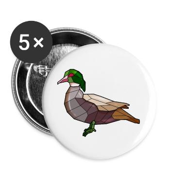 Duck Geometric Bird - Buttons large 2.2''/56 mm (5-pack) - white - Front