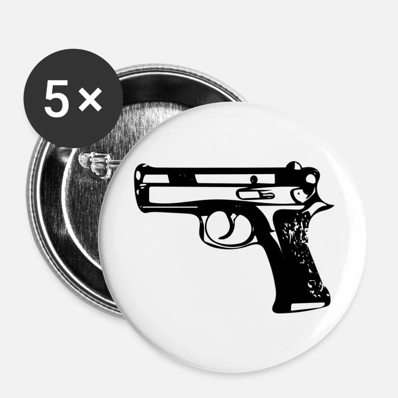 Gun - Buttons large 2.2''/56 mm (5-pack) - white