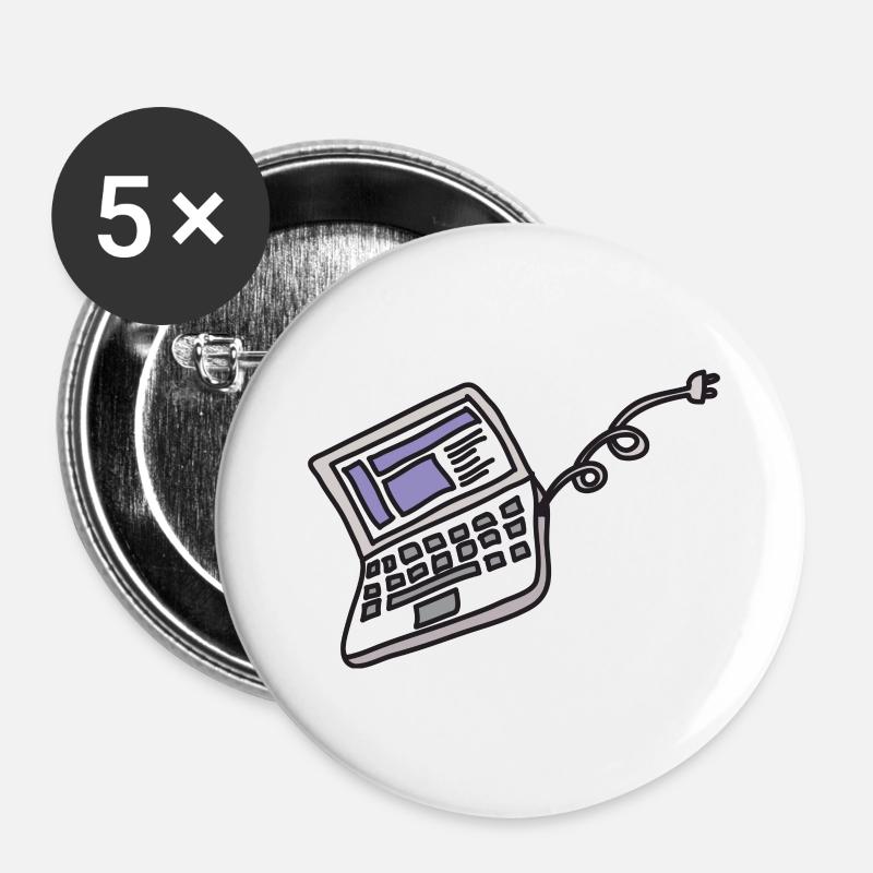 computer science - Buttons large 2.2''/56 mm (5-pack) - white