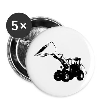 Chargeuse sur pneus - Lot de 5 grands badges (56 mm) - blanc - Devant