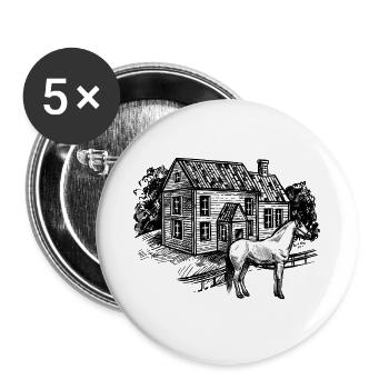 farm horse - Buttons groß 56 mm (5er Pack) - Weiß - Vorne