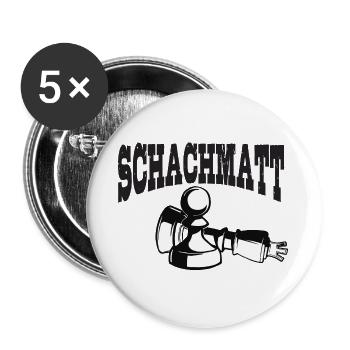 Schach und Schachmatt - Buttons groß 56 mm (5er Pack) - Weiß - Vorne
