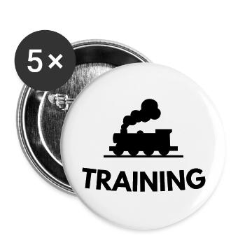train train train locomotive à vapeur Train cadeau - Lot de 5 grands badges (56 mm) - blanc - Devant