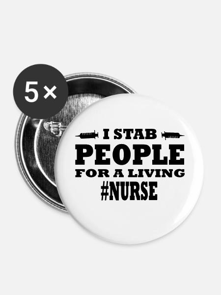 Nurse - Buttons groß 56 mm (5er Pack) - Weiß