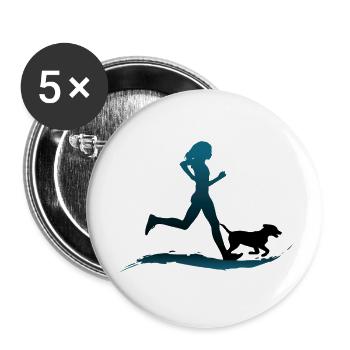 Canicross women - Buttons groß 56 mm (5er Pack) - Weiß - Vorne