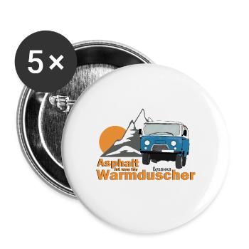 UAZ - Asphalt ist was für Warmduscher - Buttons groß 56 mm (5er Pack) - Weiß - Vorne
