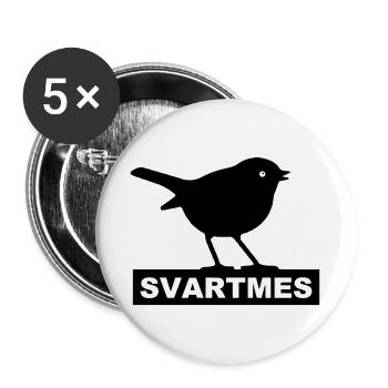 Svartmes - Sick tv locale - Lot de 5 grands badges (56 mm) - blanc - Devant