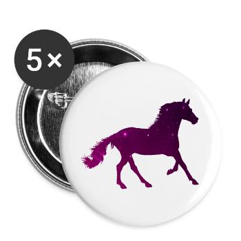 Cheval Étoile - Cadeau de Cheval Galaxie de Caval d’Équitation Mignon - Lot de 5 grands badges (56 mm) - blanc - Devant