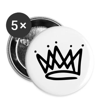Emoji crown crowns sketch black - Buttons large 2.2''/56 mm (5-pack) - white - Front