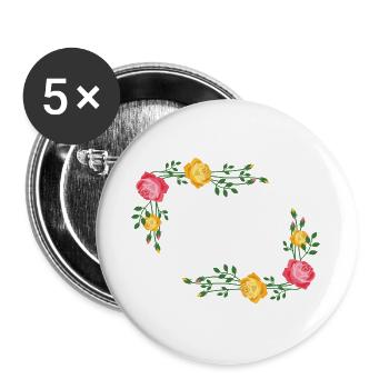 Flowers wreath frame - Buttons large 2.2''/56 mm (5-pack) - white - Front