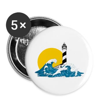 Leuchtturm ola Menorque - Buttons groß 56 mm (5er Pack) - Weiß - Vorne