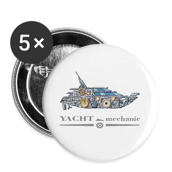 Bateau bateau volant mechanic - Lot de 5 grands badges (56 mm) - blanc - Devant
